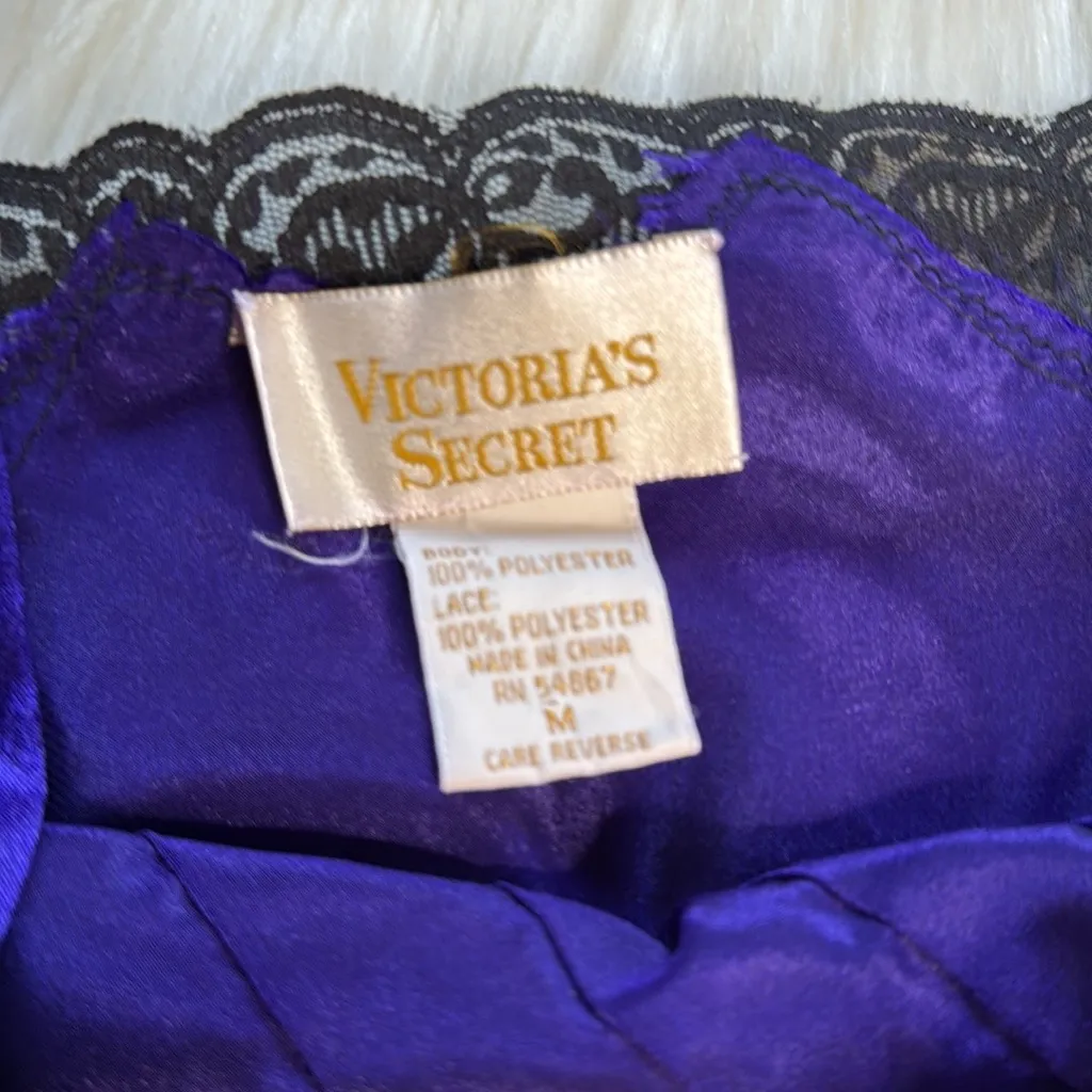Victoria's Secret Vintage Purple Satin Pajama Shorts Set - Image 3