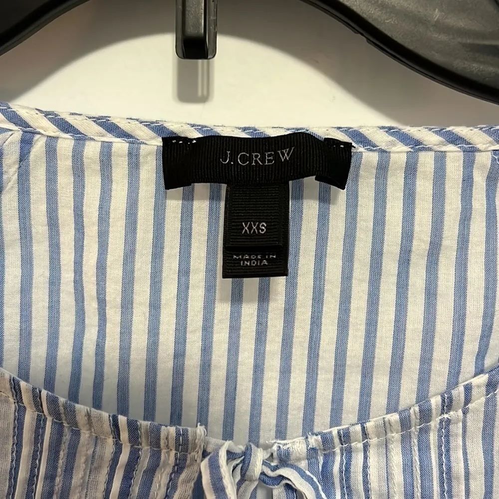 J Crew Striped Nautical Floral Embroidered 3/4
Sleeve Tunic Blouse Top Dress - Image 5