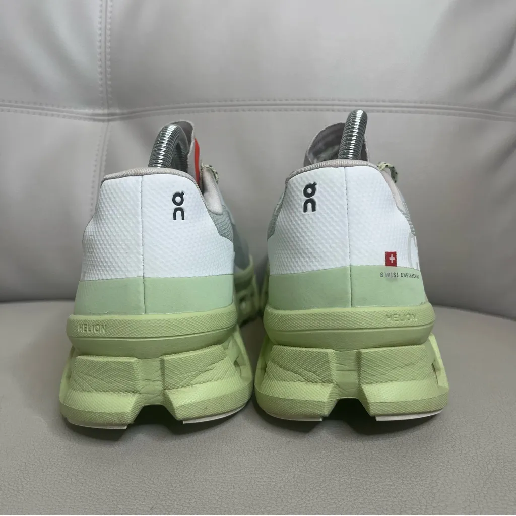 On Cloudmonster Glacier Grey Meadow Athletic Running Shoes Women’s Size 9.5 Green - Image 3