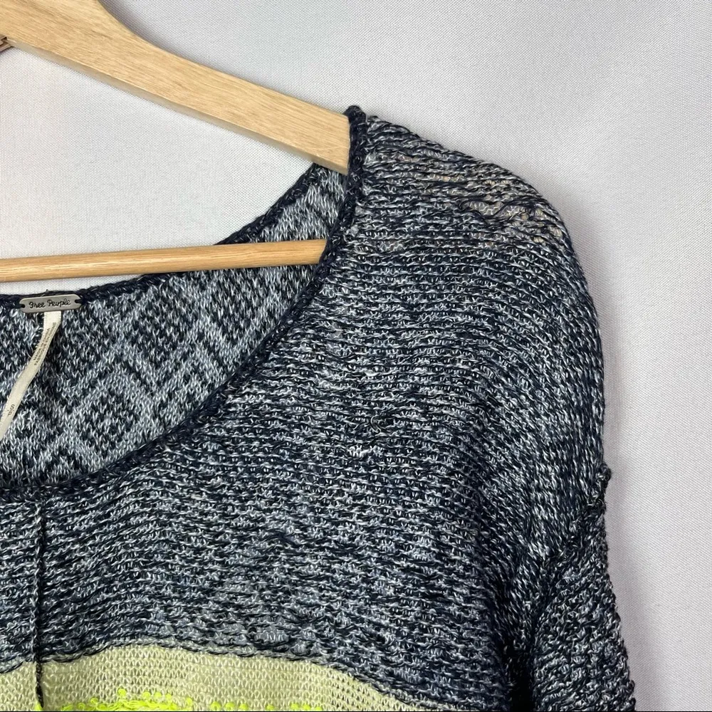 Free People Blue Striped Layered Two Piece Sweater S - Image 6