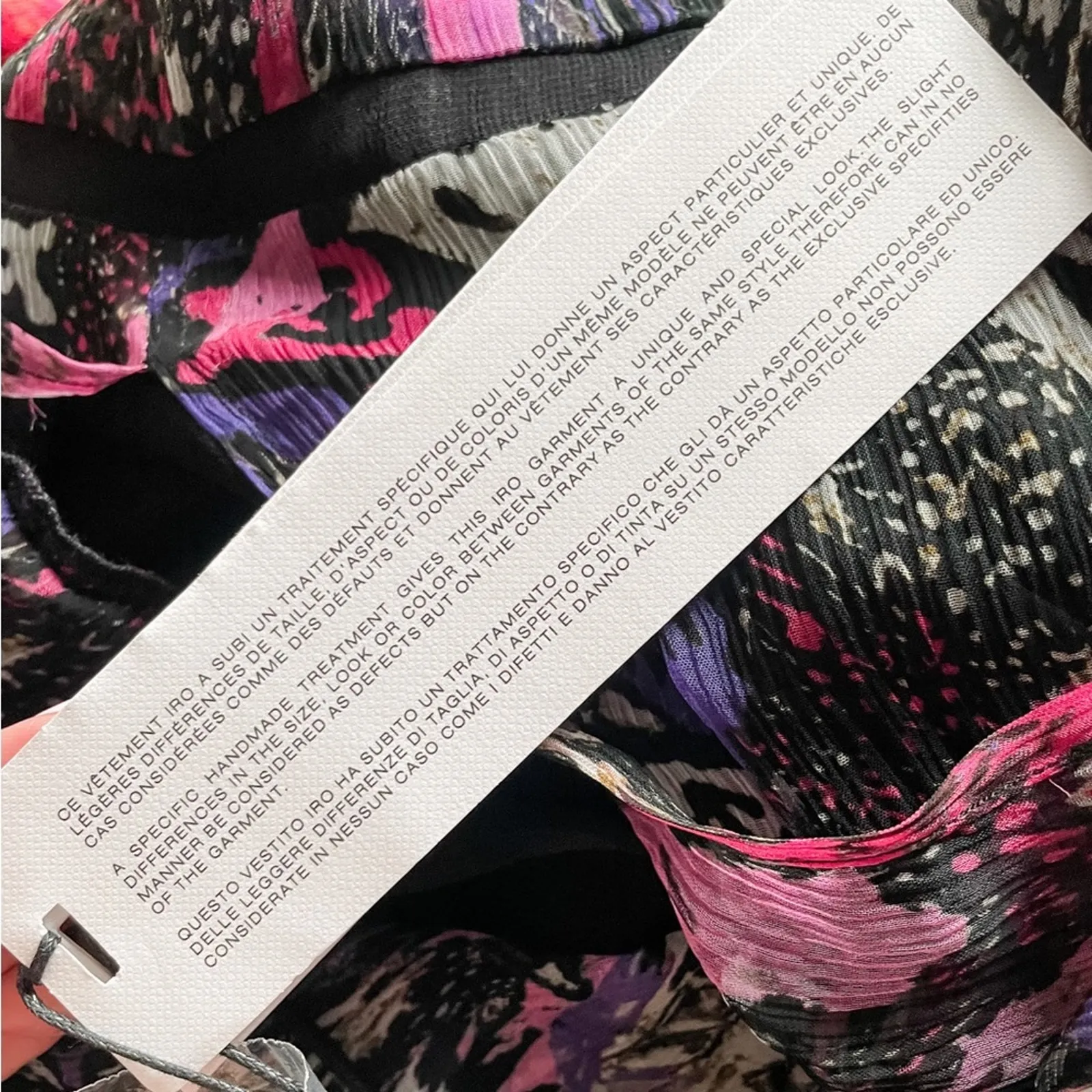 IRO Clash Floral Chiffon Ruffle Mini Dress black pink punk size FR 34 / US XS 2 - Image 12