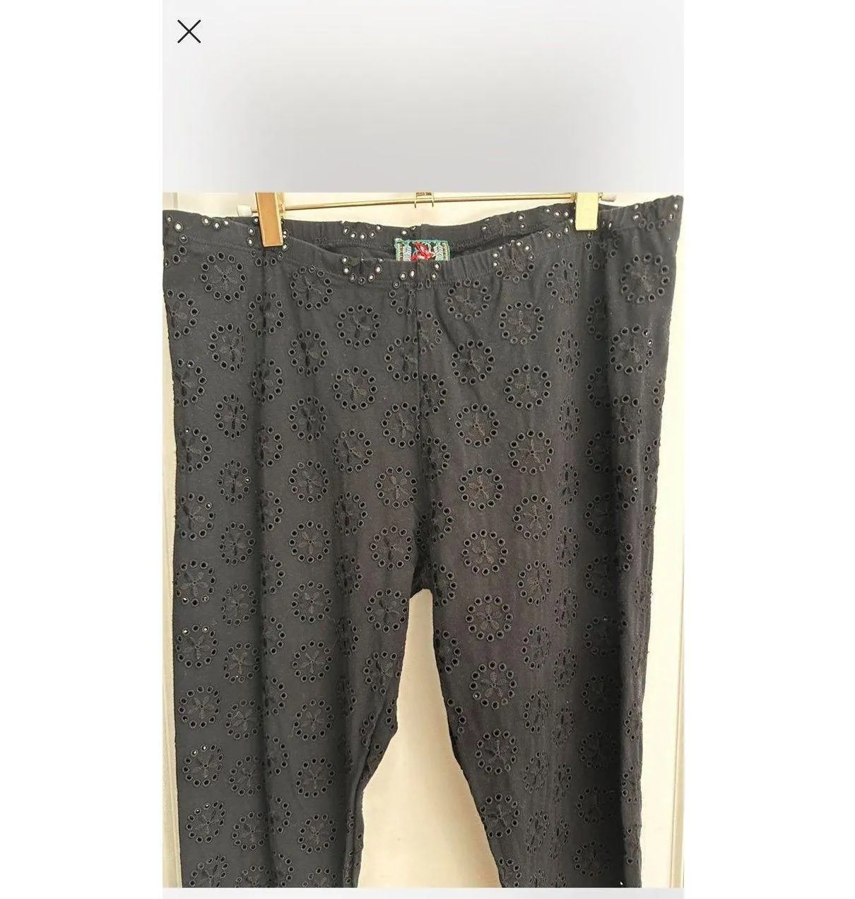 Johnny Was Cropped Lace Leggings Sz Medium - Image 4