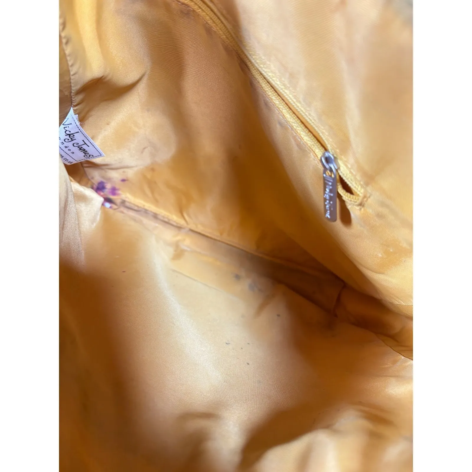 Nicky James Blue Cream Bird Floral Print Crossbody Bag Purse Laminated Canvas - Image 11