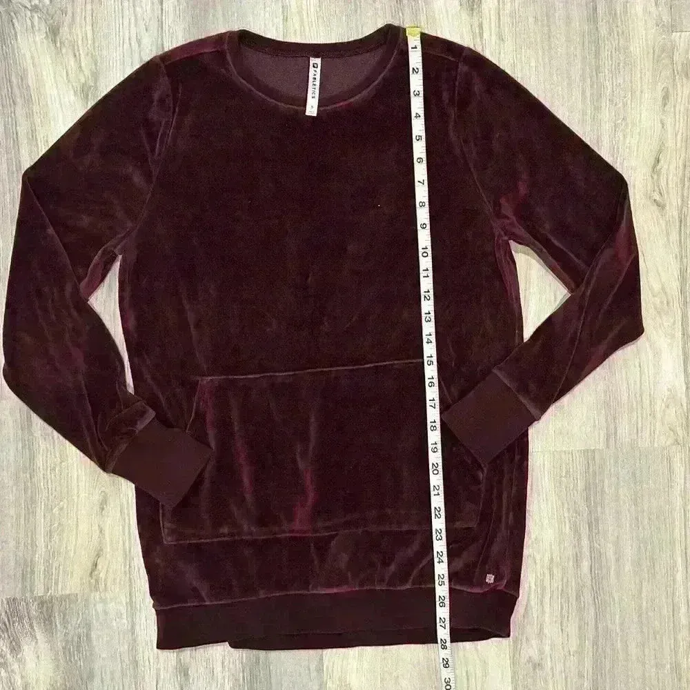 Fabletics Liane Long Sleeve Velour Sweatshirt Pullover Purple Crew Neck Size S - Image 2
