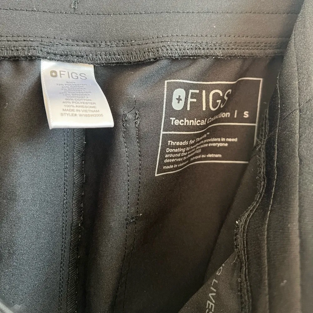 Figs Scrub Pants Technical Collection Black Jogger Size S Nurse - Image 5