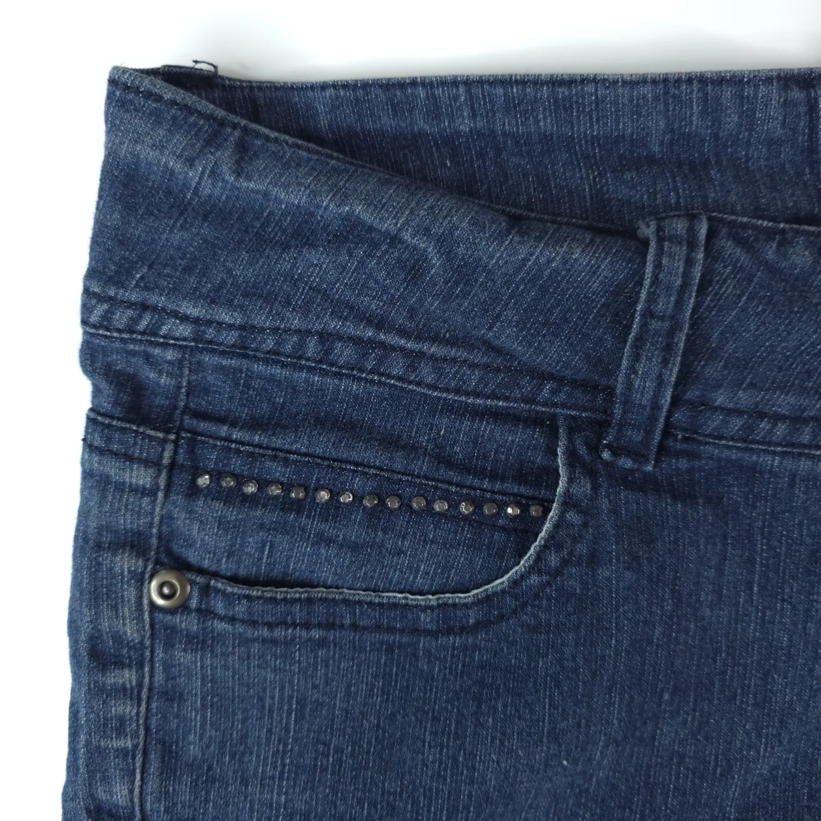 Hip Jeans USA Shorts Womens 9 Blue Booty Hot Pants Y2K Bling Stretch Low Rise Size undefined - Image 6