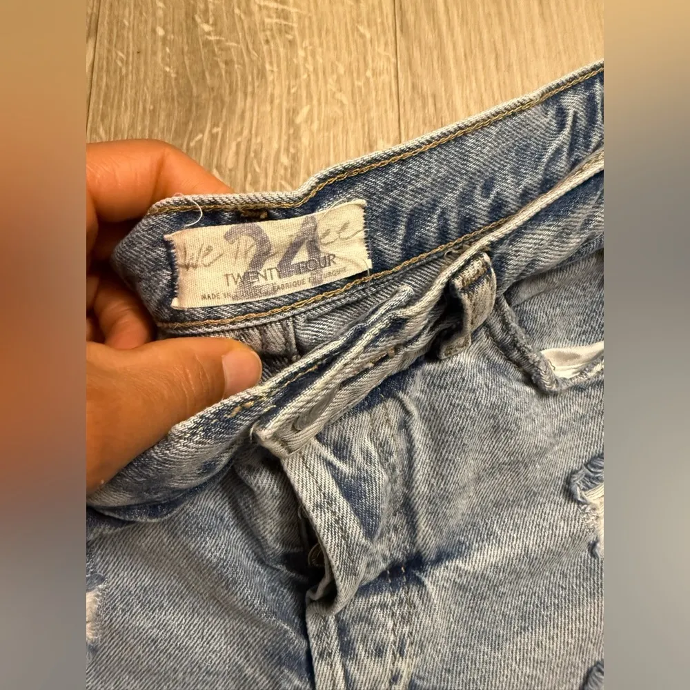 Free People We The Free Maggie Mid Rise Short Womens 24 Blue Kiss Me - Image 3