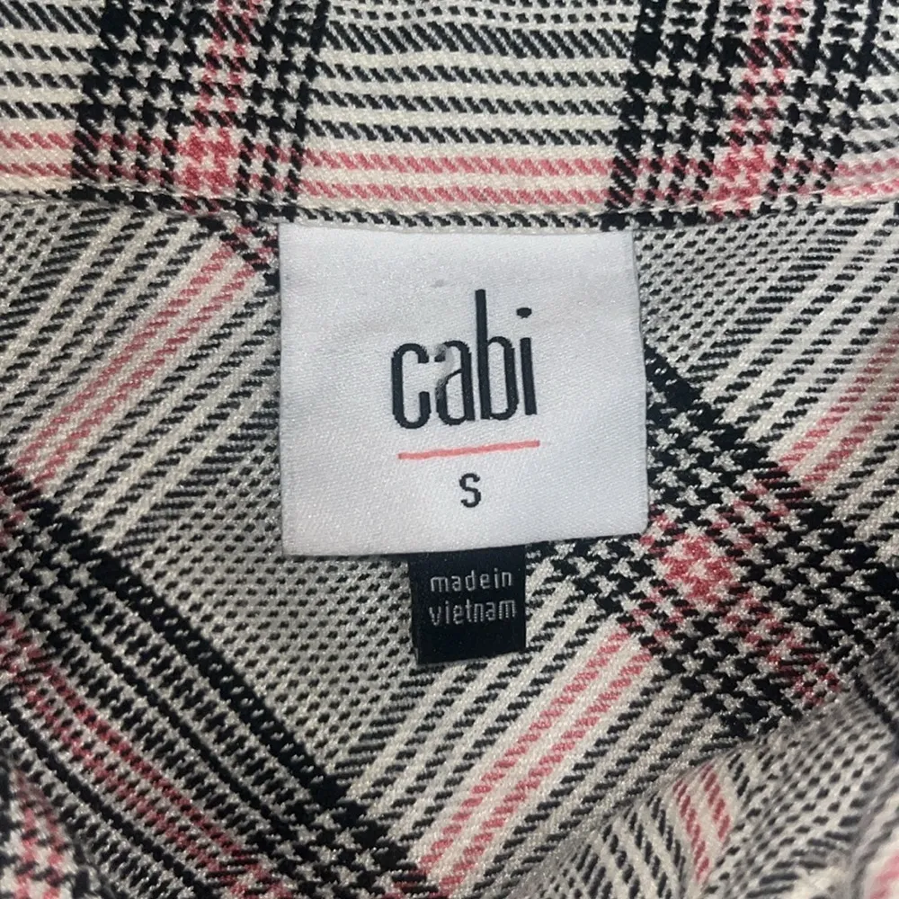 CAbi  Hideout Shacket Shirt Jacket Fall 24 Plaid Cheer Small - Image 8
