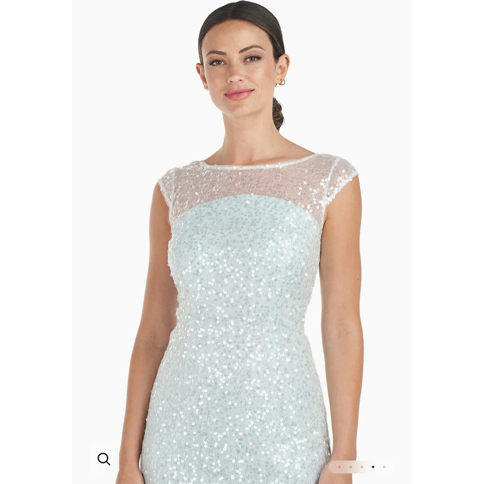 JS Collections Women's Ice Blue Sequin Claire Tea Length Midi Dress Size 2 NWT - Image 3