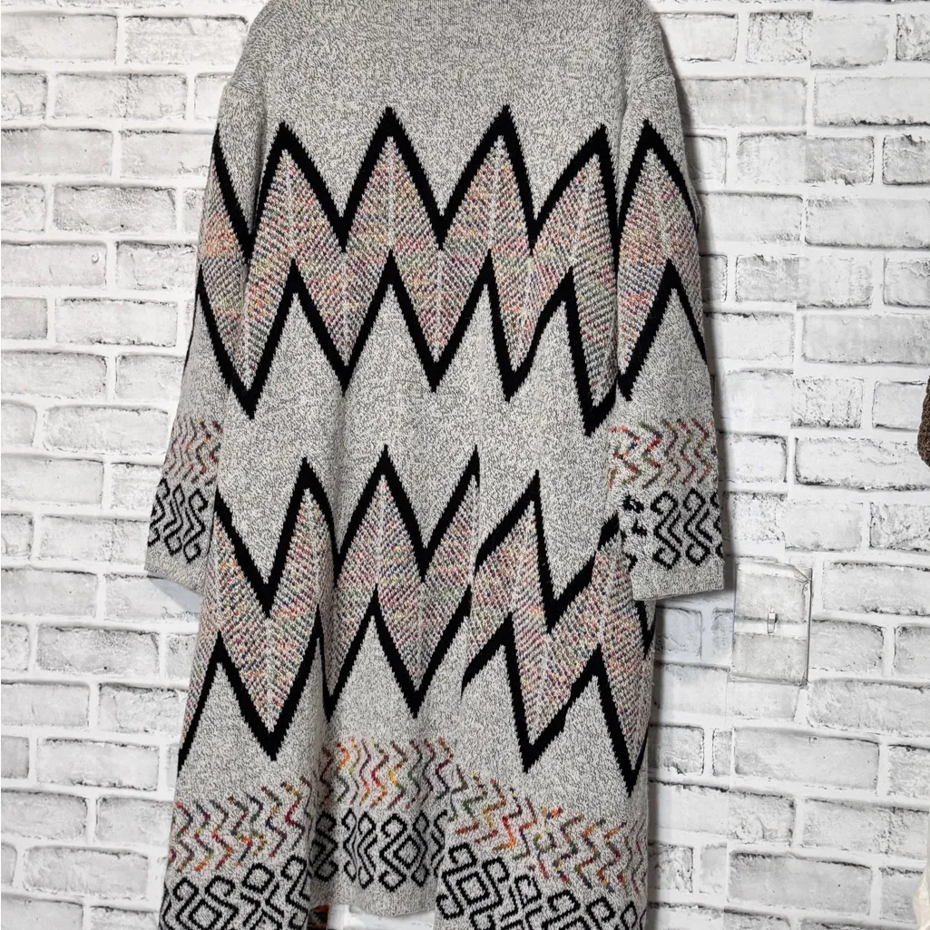 Creation Multicolor‎ Zigzag chevron Cardigan multicolor size S oversized - Image 3