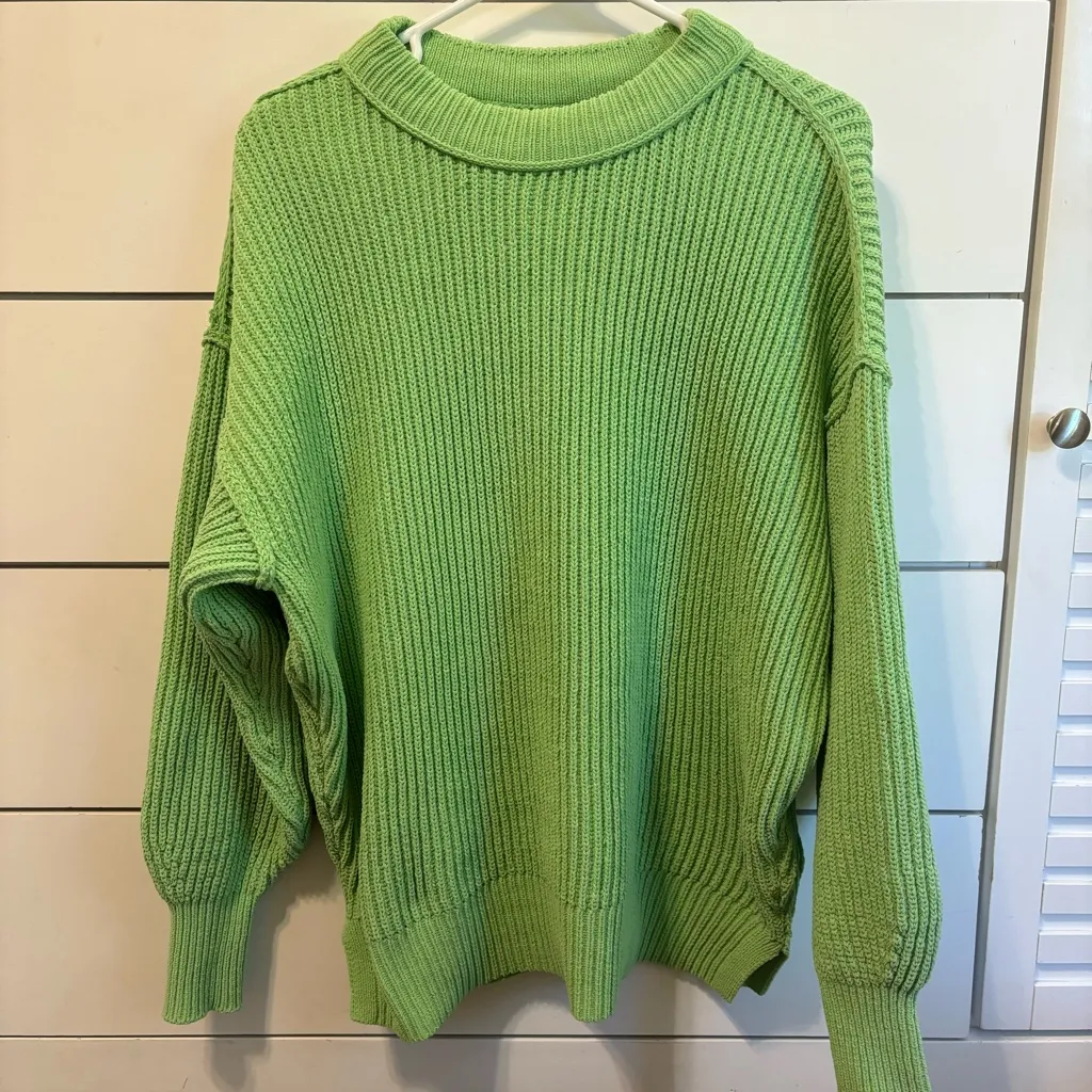 Aerie Beyond Chenille Sweater Green - Image 2