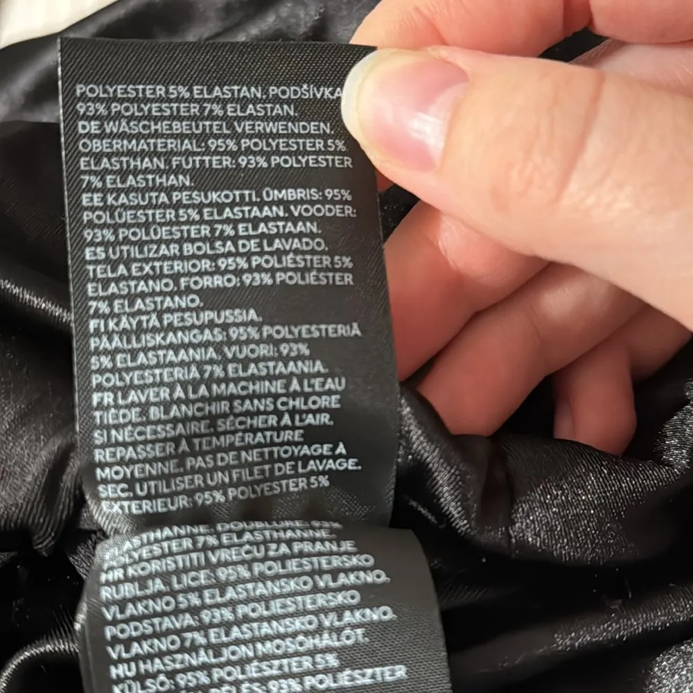 H&M Satin Black Puff Long Sleeve Ruched Gathered Boatneck Party top Size S - Image 14