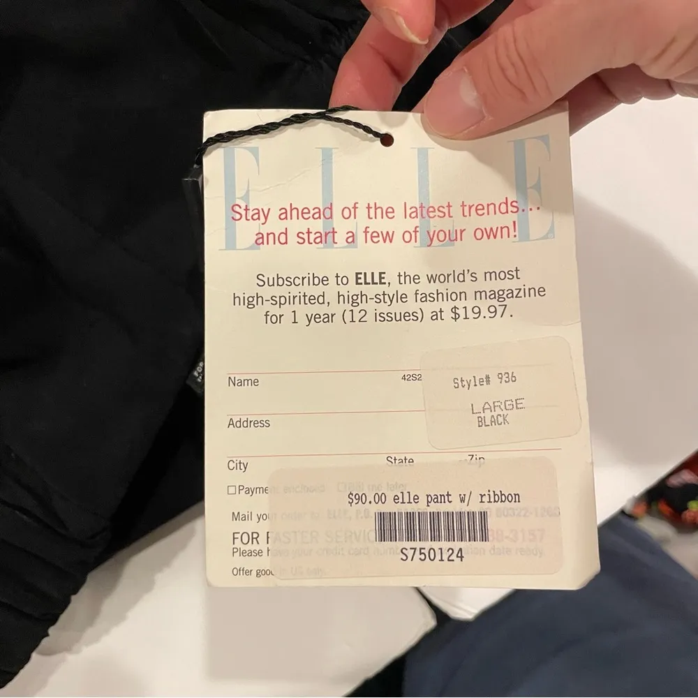 80’s-90’s Elle high rise pleated ankle logo workout pants black NWT pockets 🥰 - Image 12
