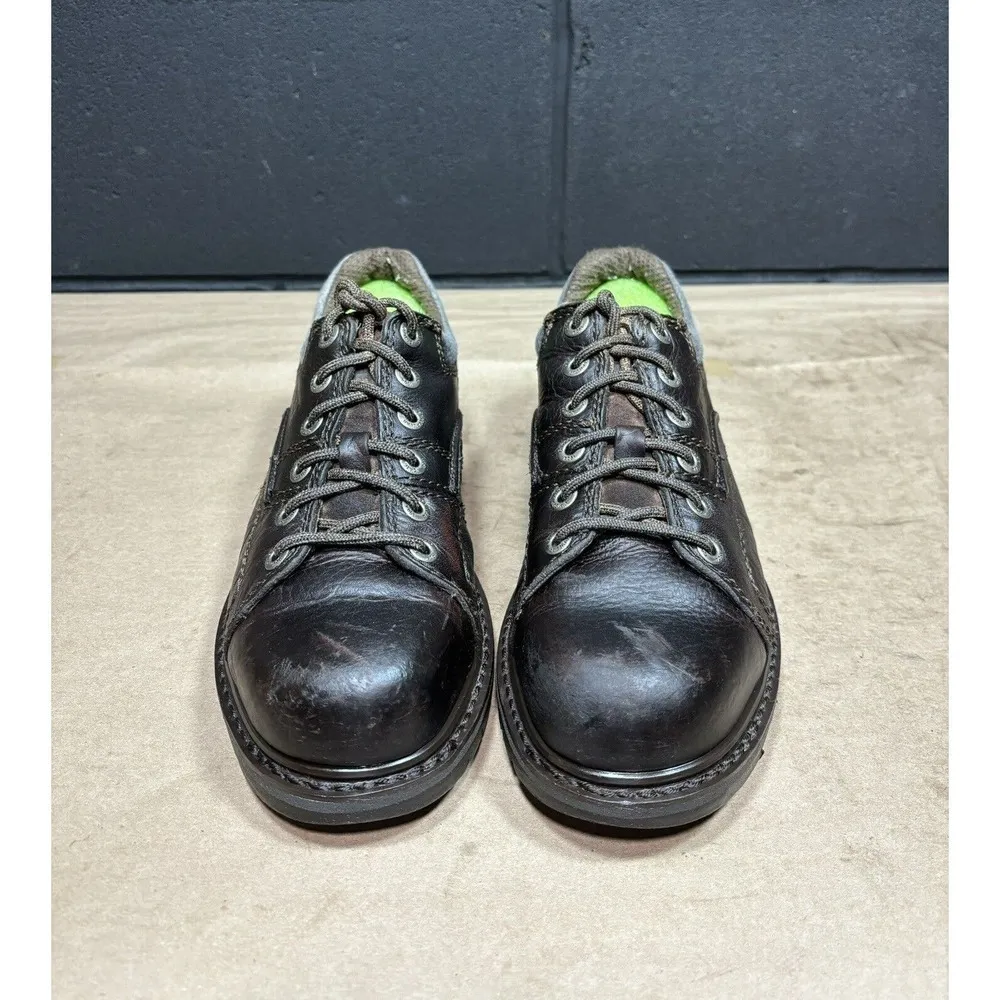 Caterpillar Y2K 90’s Style  Brown Leather Steel Toe Work Oxfords Women’s 8 W - Image 2