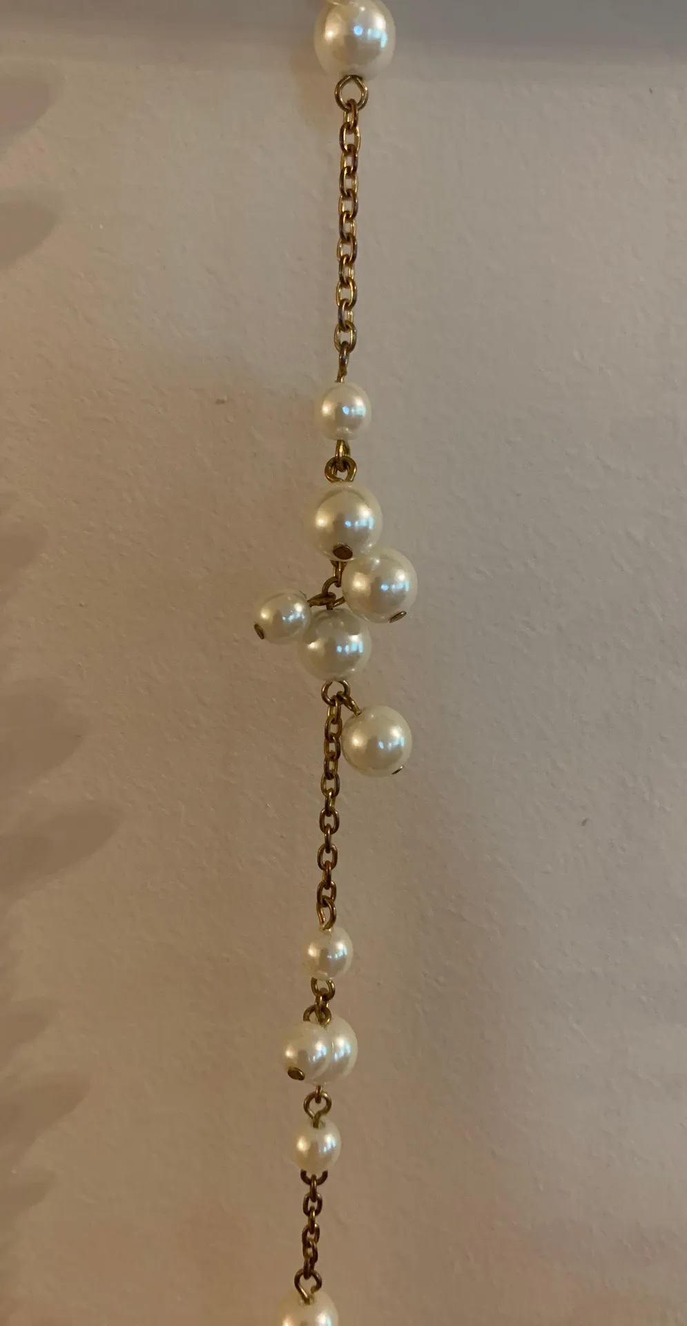 Gold And White Pearl Beaded Necklace - Image 2