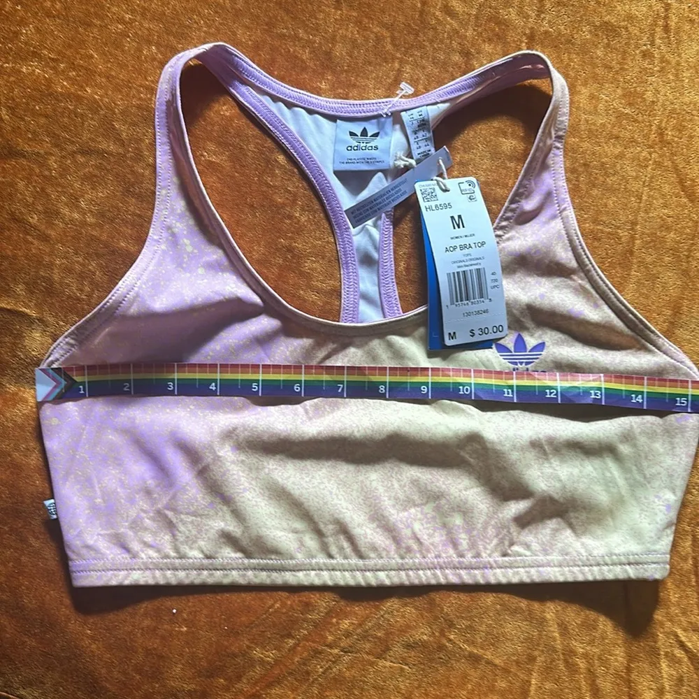 Allover Print Bra Top L NWT Bliss Lilac / Almost Yellow - Image 4