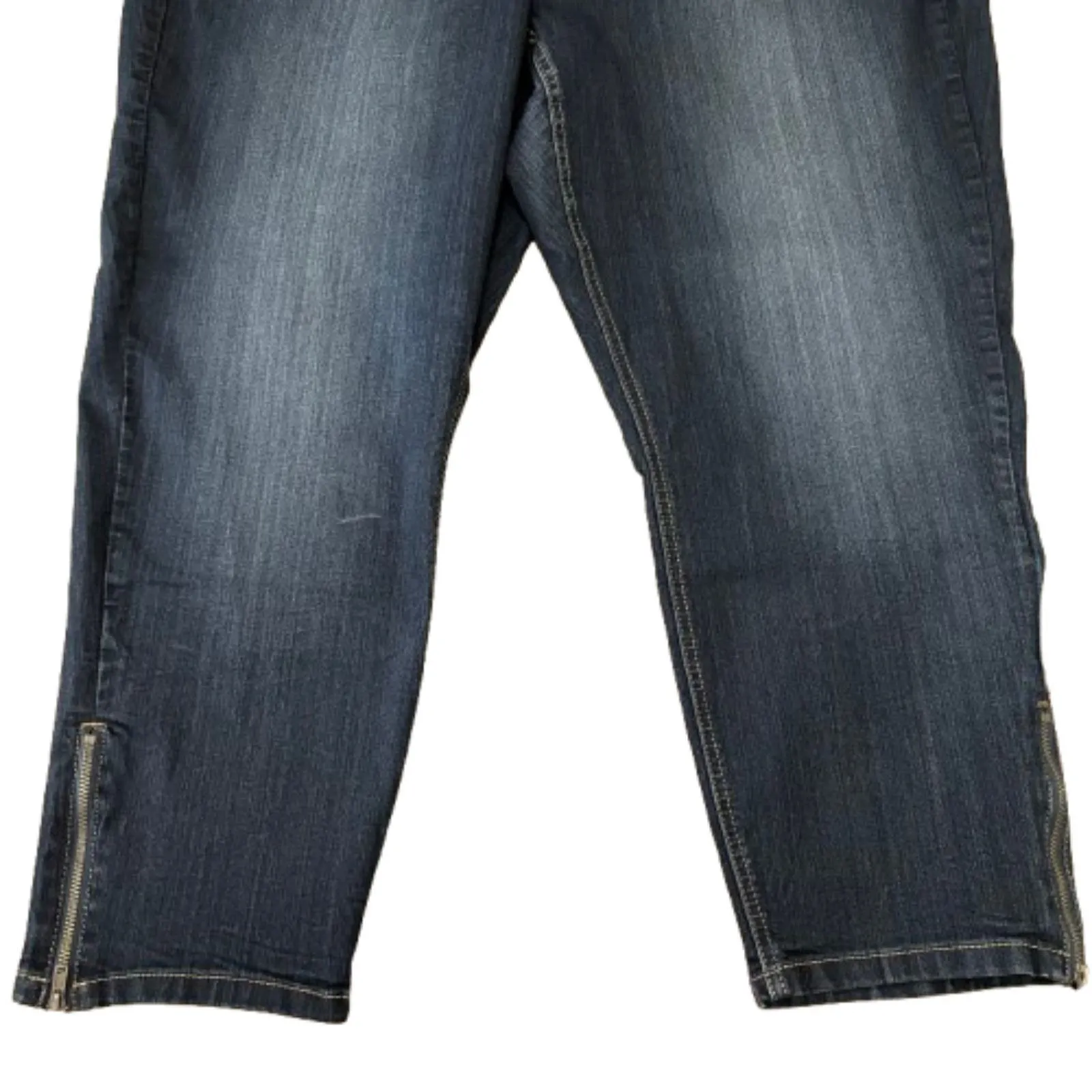 Torrid Ankle Cropped Skinny Jeans Dark Wash Denim‎ Zipper Detail Plus Size 24 - Image 3
