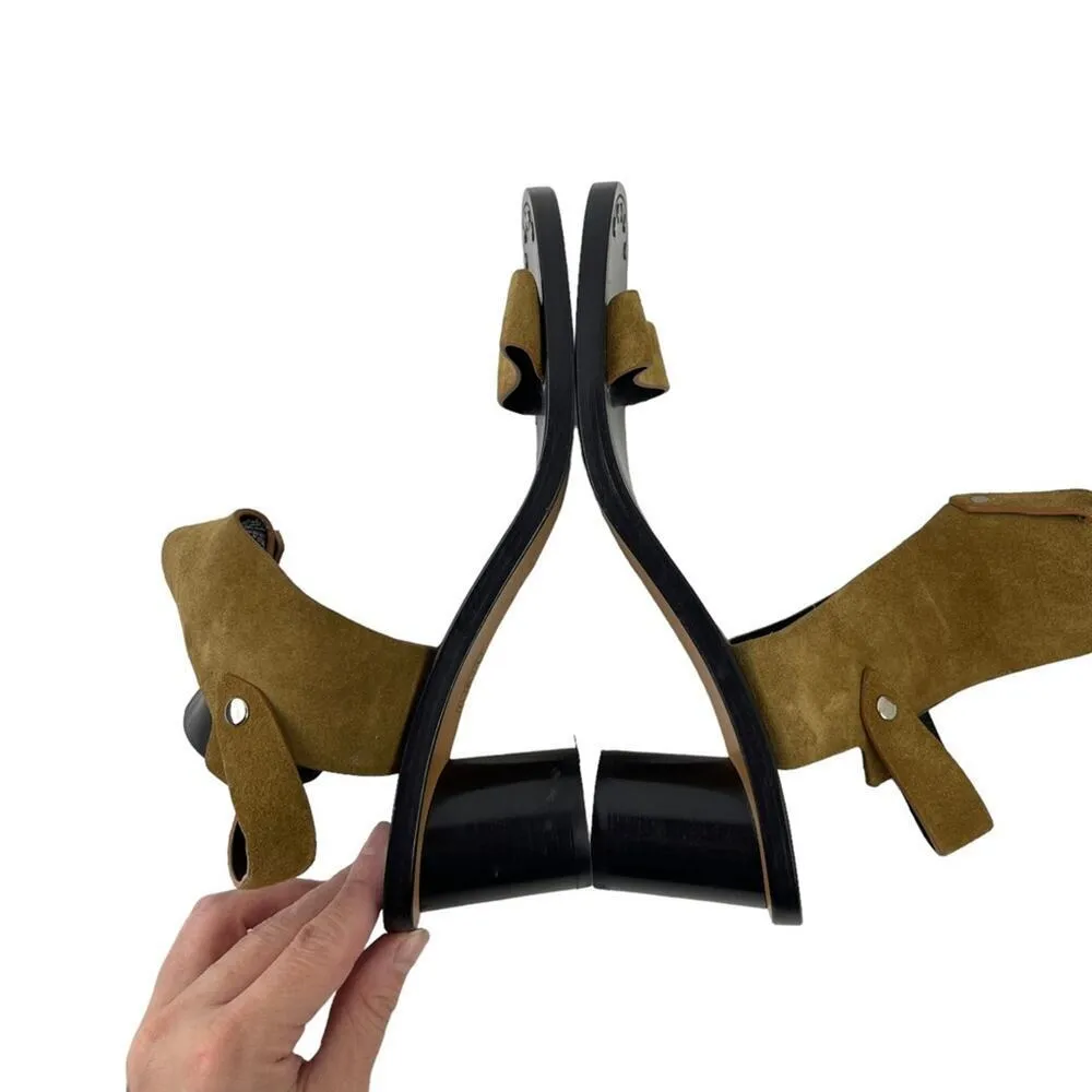 New Isabel Marant Jaeryn Suede Leather Ankle Strap Sandals Brown Size 41 USA 11 - Image 5