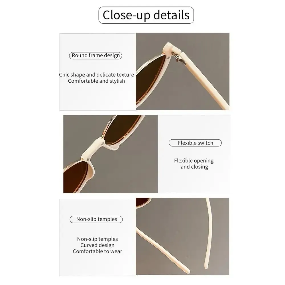 Pastel Ivory Half Cat Eye Sunglasses - Image 3