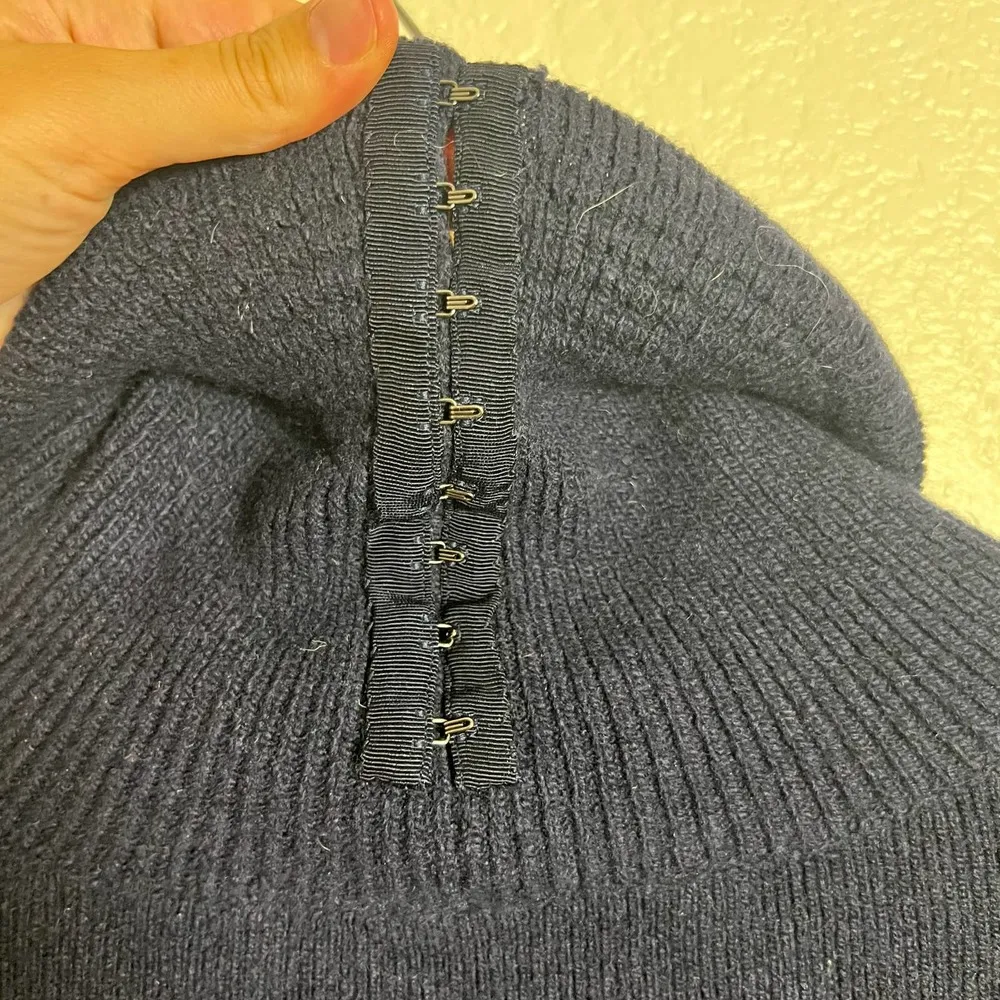 Alexander Wang Navy Blue Crystal Collar Wool Turtleneck Sweater Size L - Image 10