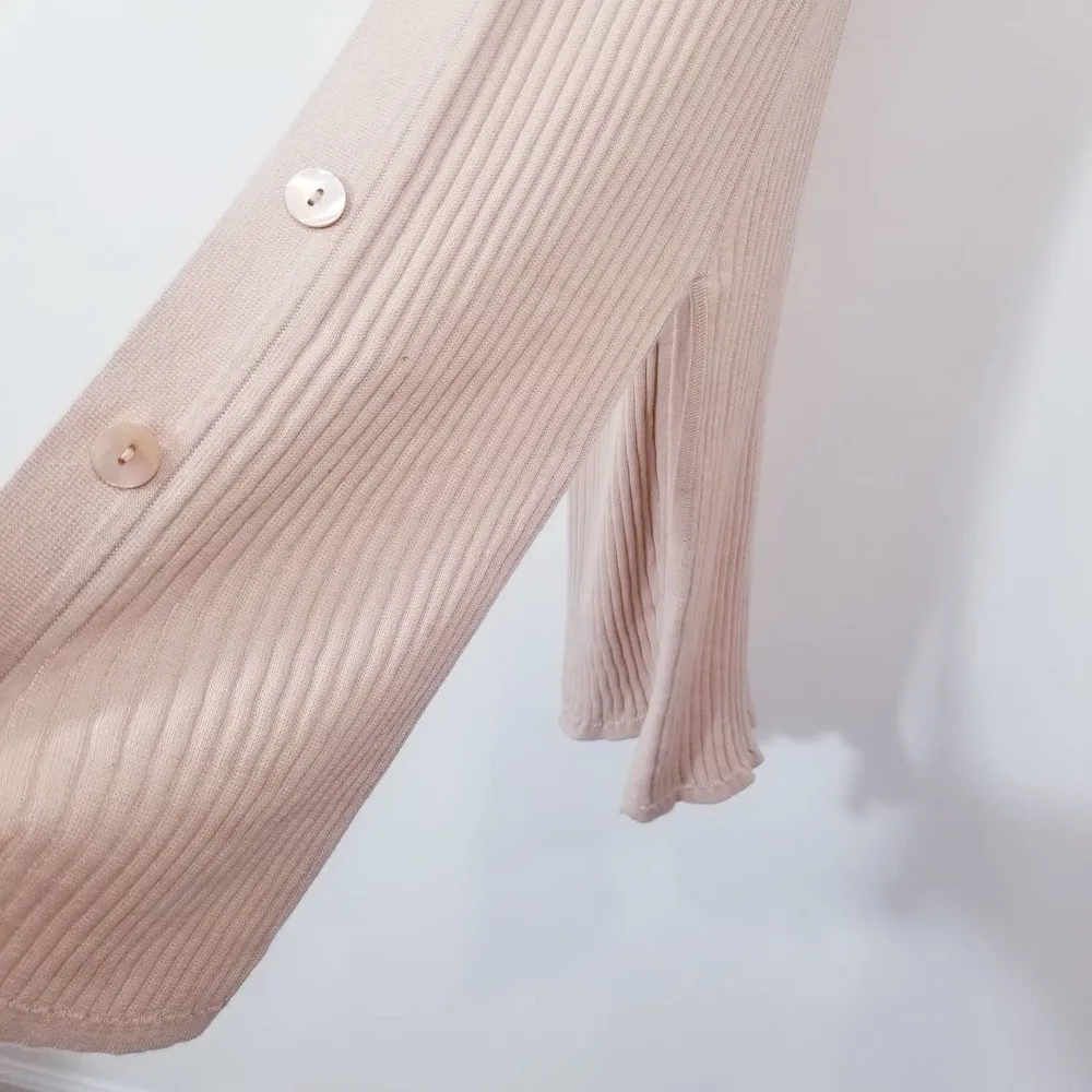 Cotton by Autumn Cashmere Cream Rib Long Knit Cardigan - Image 6