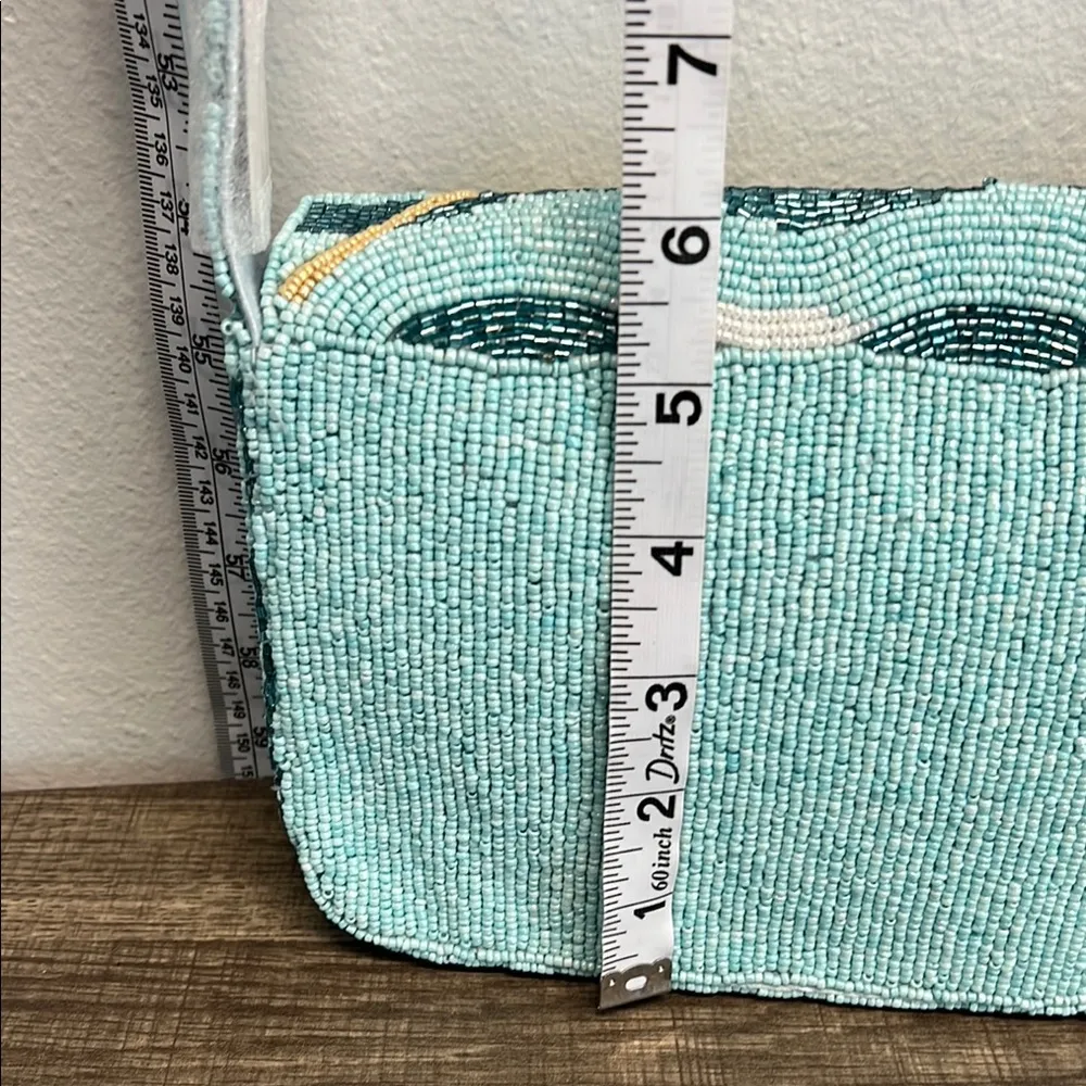 Sol and Mer Swimmers Beaded Shoulder Bag 🩵💛❤️ Blue - Image 9