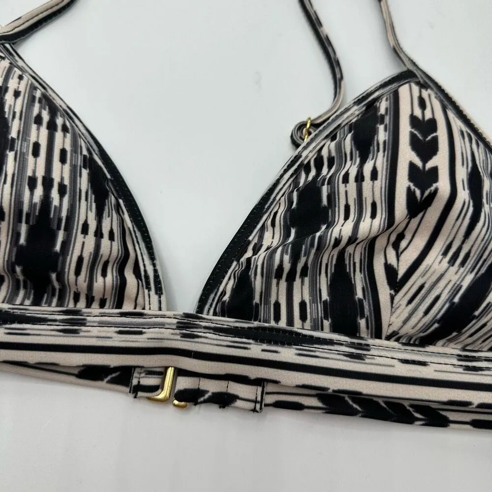 L* Space L Space Gabrielle Outlaw Top Black Cream Stripe Mix Match Size Medium - Image 3