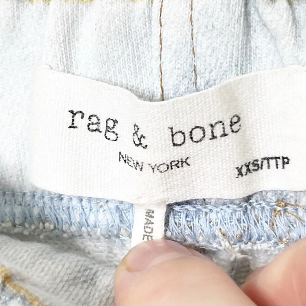 Rag & Bone Miramar Shorts Oasis Wash Women’s XXS French Terry Denim Look - Image 5