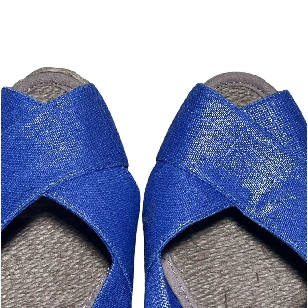 Ralph Lauren Lined Upper Metallic Blue Wedge Size 10 EU - Image 9