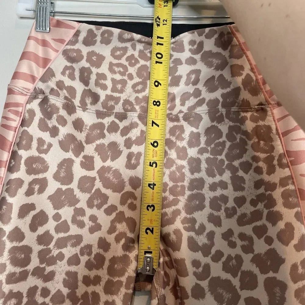 Good American Electric Feel Mixed Animal Print Leopard Zebra Pink Leggings 2 M - Image 8