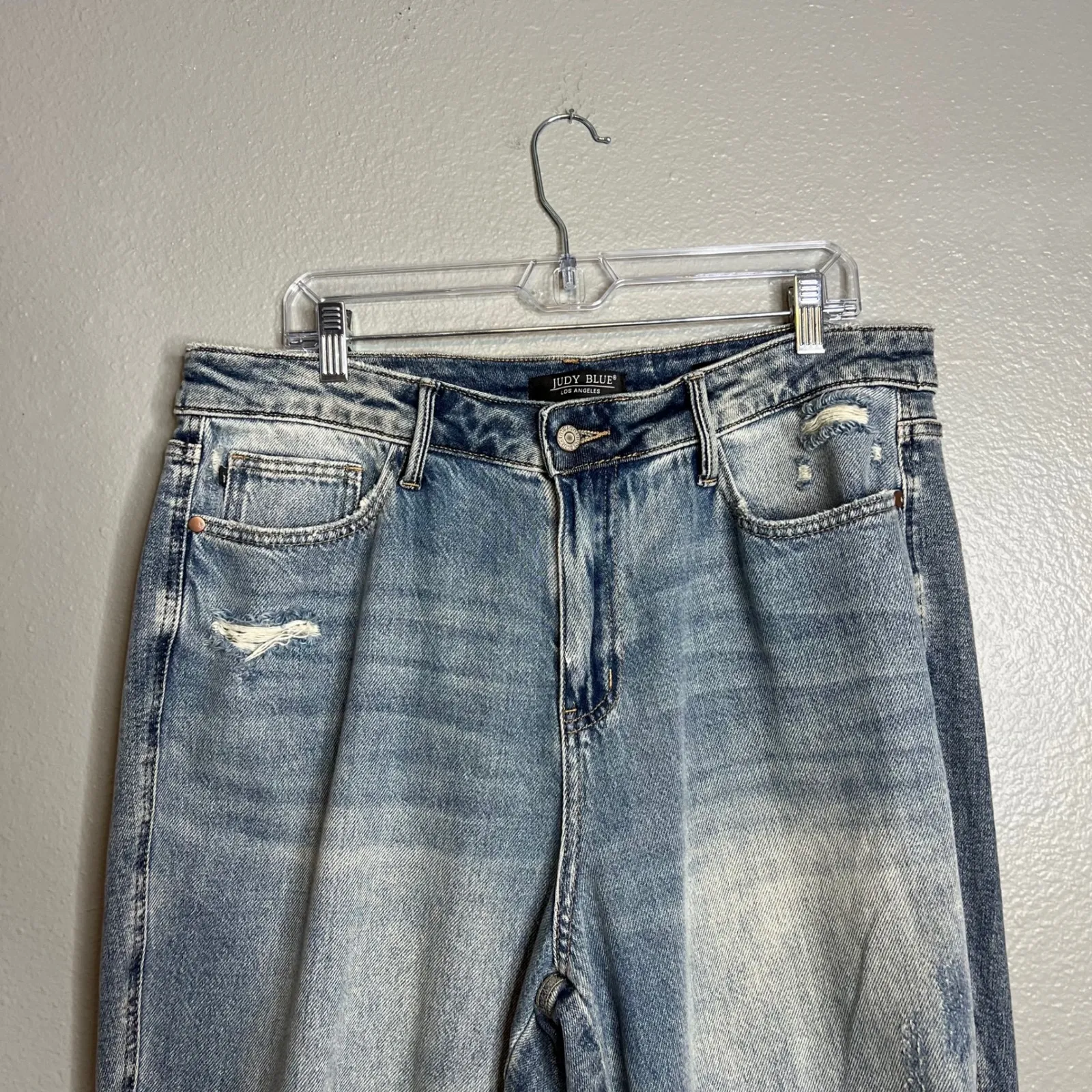 Judy Blue Rigid Magic High Rise Distressed Straight Leg Ankle Jean Plus Size 16W - Image 4