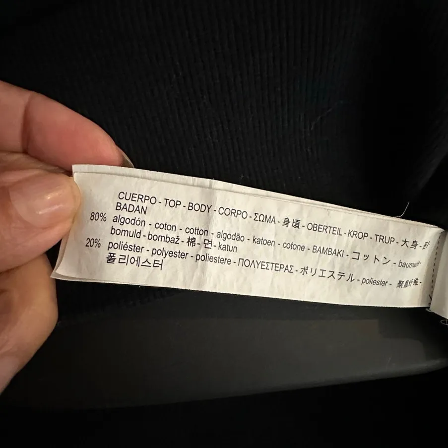 Zara Woman long sleeve black floral embroidered puff sleeve sweatshirt size S - Image 7