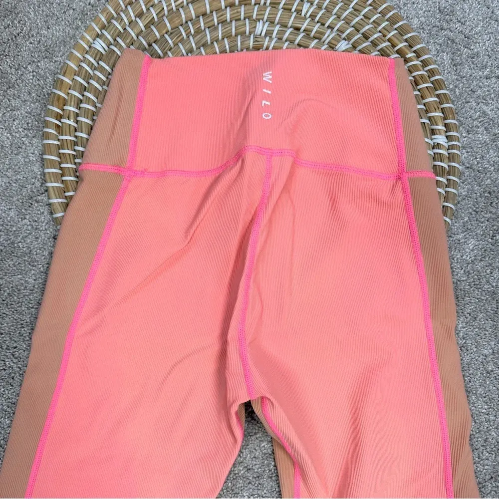 Wilo The Label Rib Contrast 7/8 Leggings Pink Peach Size S Orange - Image 6