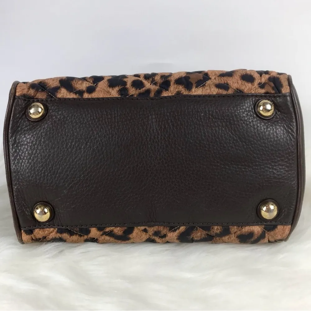 Michael Kors Small Grayson Bag Quilted Leopard
Nylon Fabric Leather Trim MK Tag - Image 4