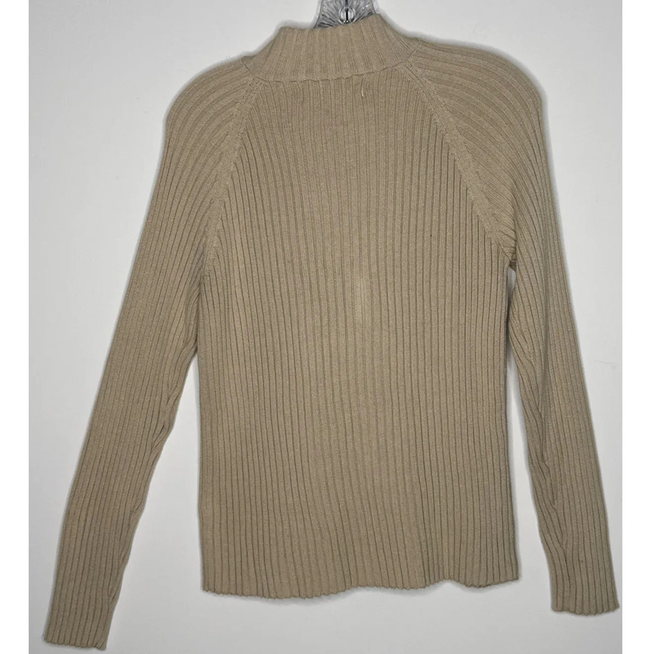 Vintage Kikit by Maurice Sasson Leather Knit sweater zipper jacket 90s Western M Tan Size M - Image 4