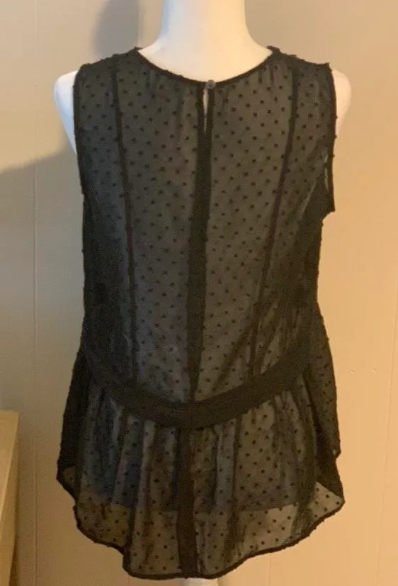 J. Crew Peplum Polka-Dot Mesh Tank - Image 4