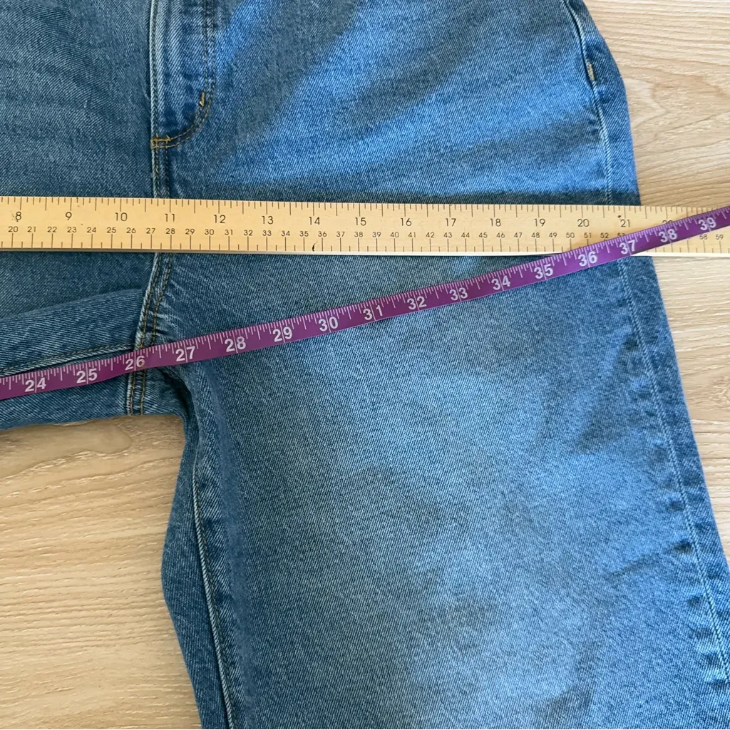 Loft 30/10 Wide Leg Crop Jeans High Waist Fray Medium Wash Capsule - Image 7