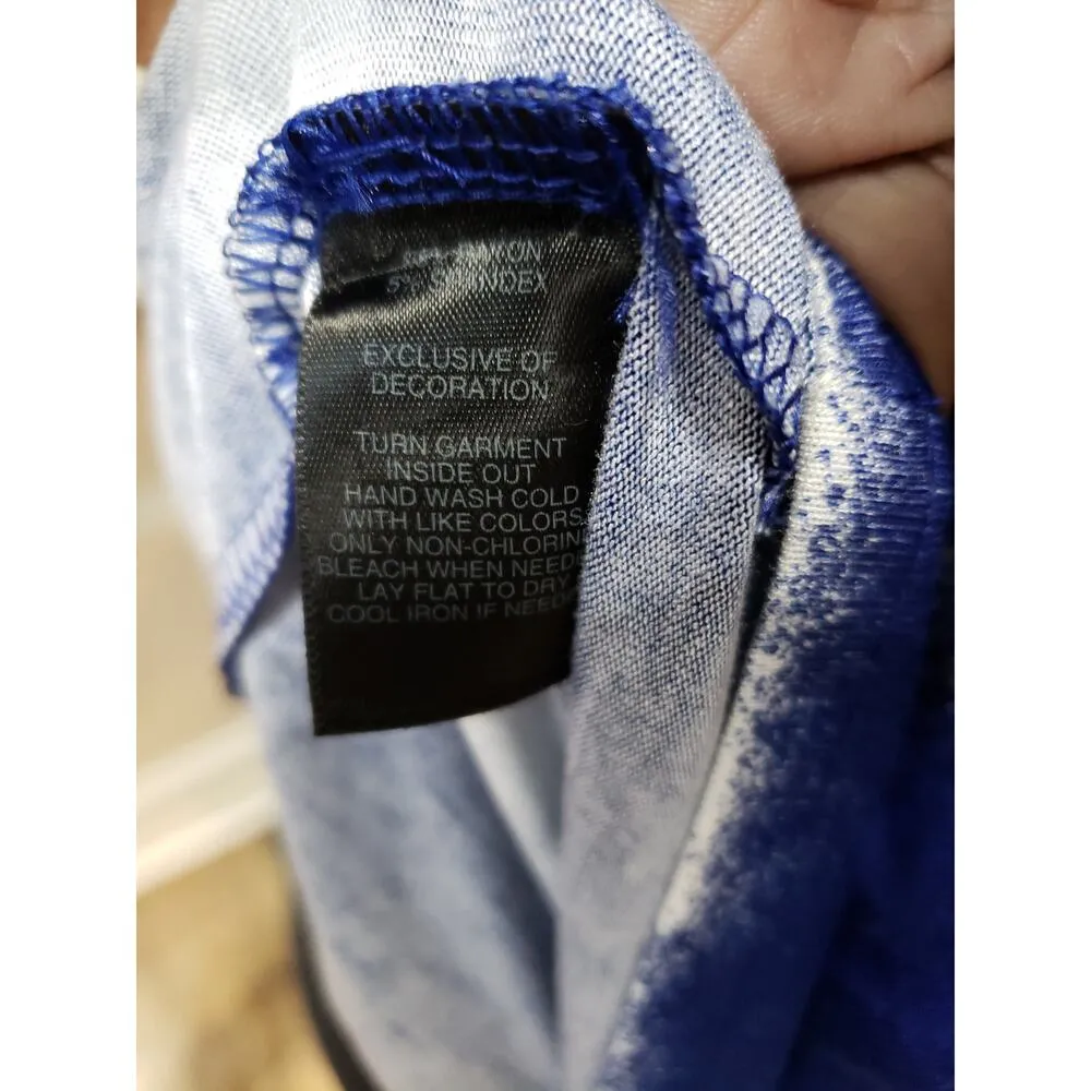 White House Black Market Top Women M Blue White Tie Dye 3 4 Sleeve Stretch - Image 8