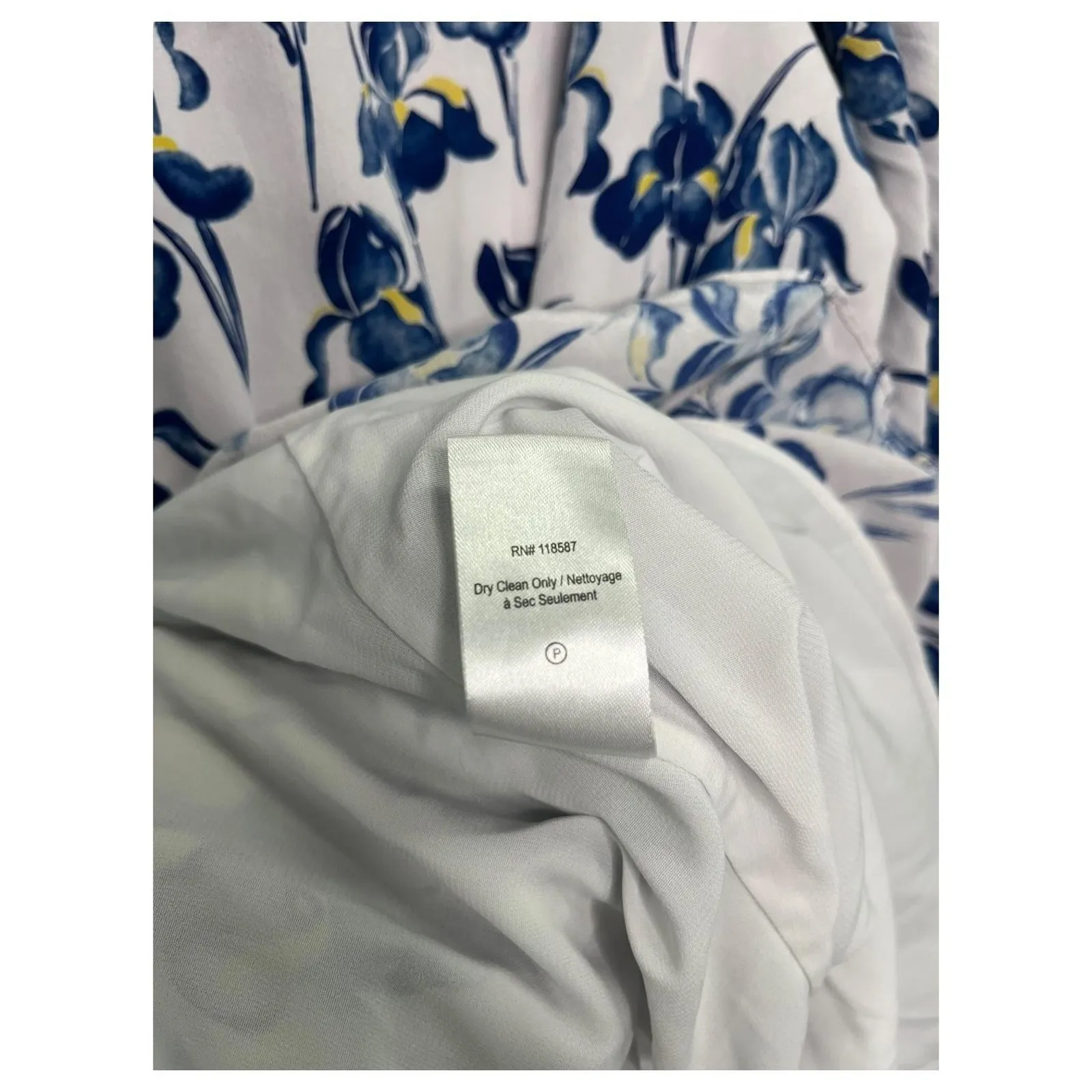 Jason Wu Dress Womens 10 White Blue Silk Floral Ruffle Mini Long Sleeve Designer - Image 5