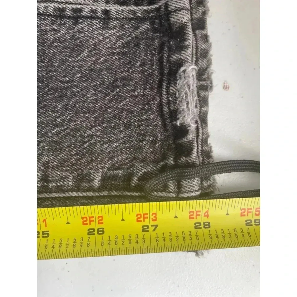 Good American 0/25 Good Curve Black Straight‎ Twist Front Slit Jeans Womens 0206 - Image 7