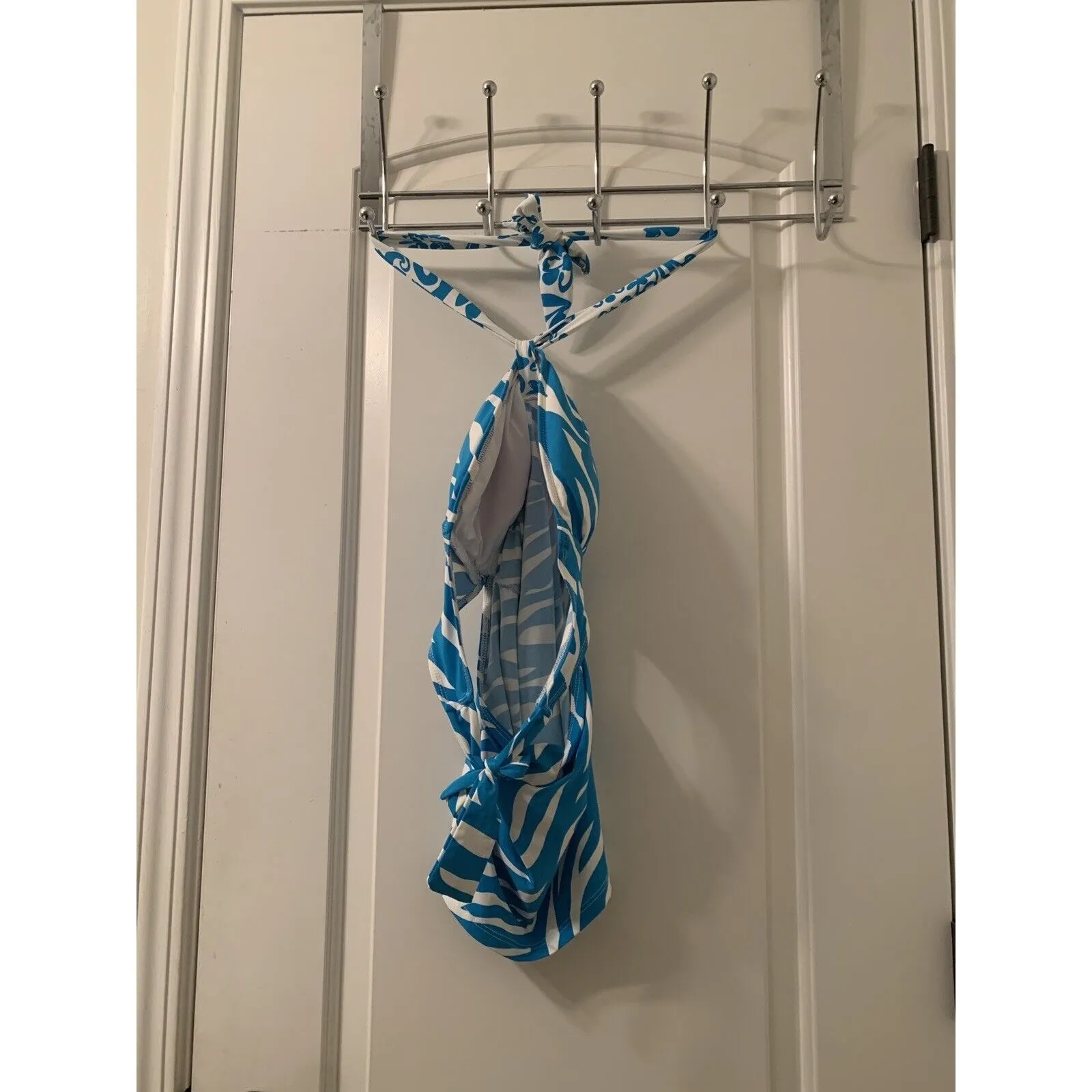 Athena Women's Swim Tankini Top Padded 1 Piece Unknown Size Turquoise & White - Image 6