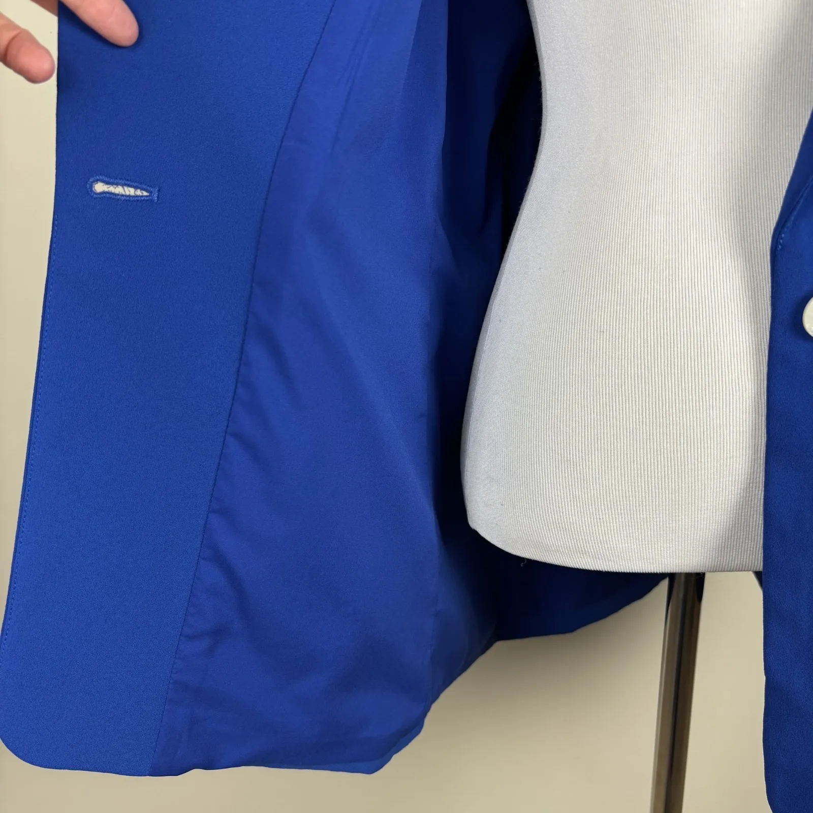 Rachel Zoe Blazer Jacket Women Medium Royal Blue 1-Button Business Office Career - Image 7