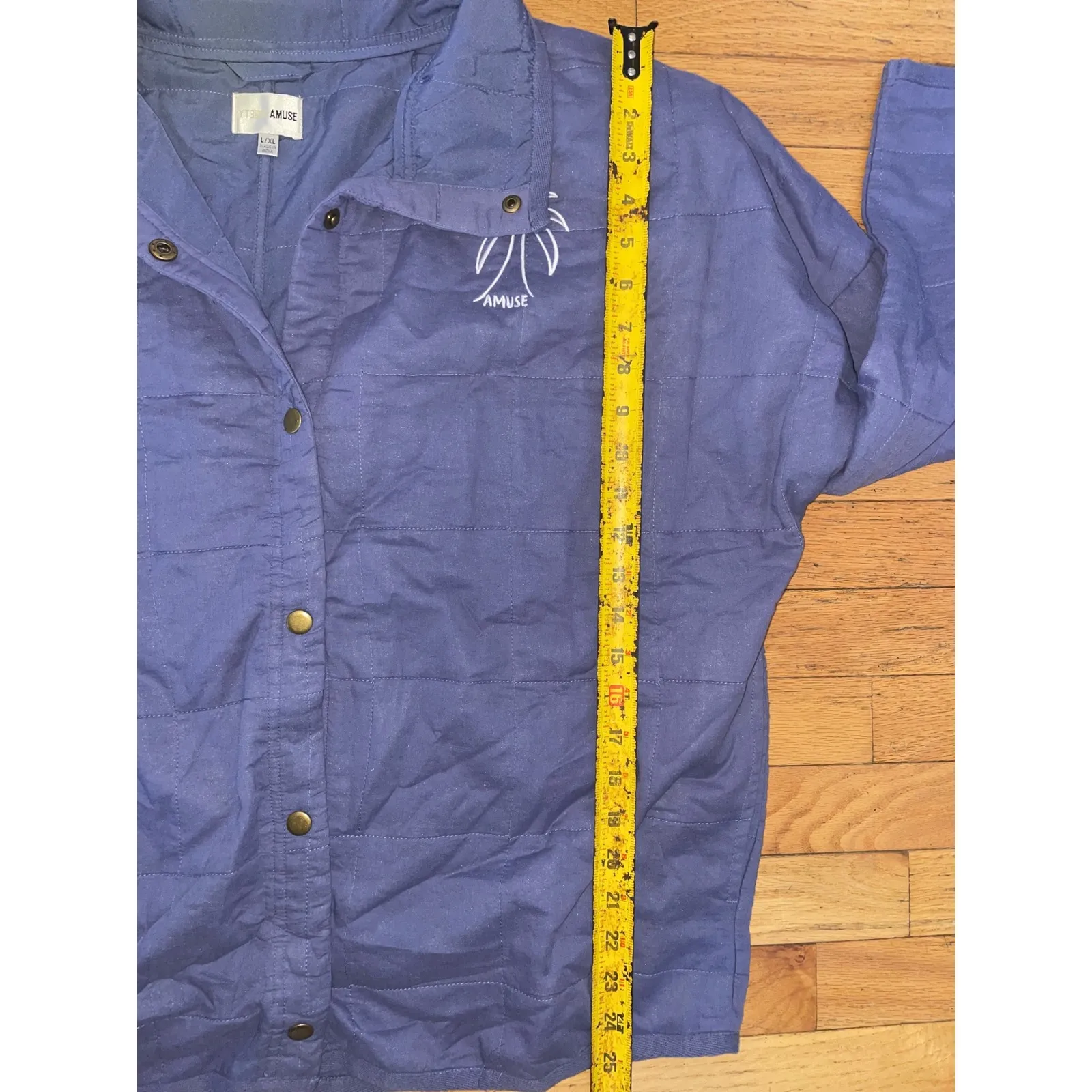 AMUSE SOCIETY SEA BREEZE blue QUILTED JACKET.‎ NWOT LARGE/XL.  Cotton - Image 3