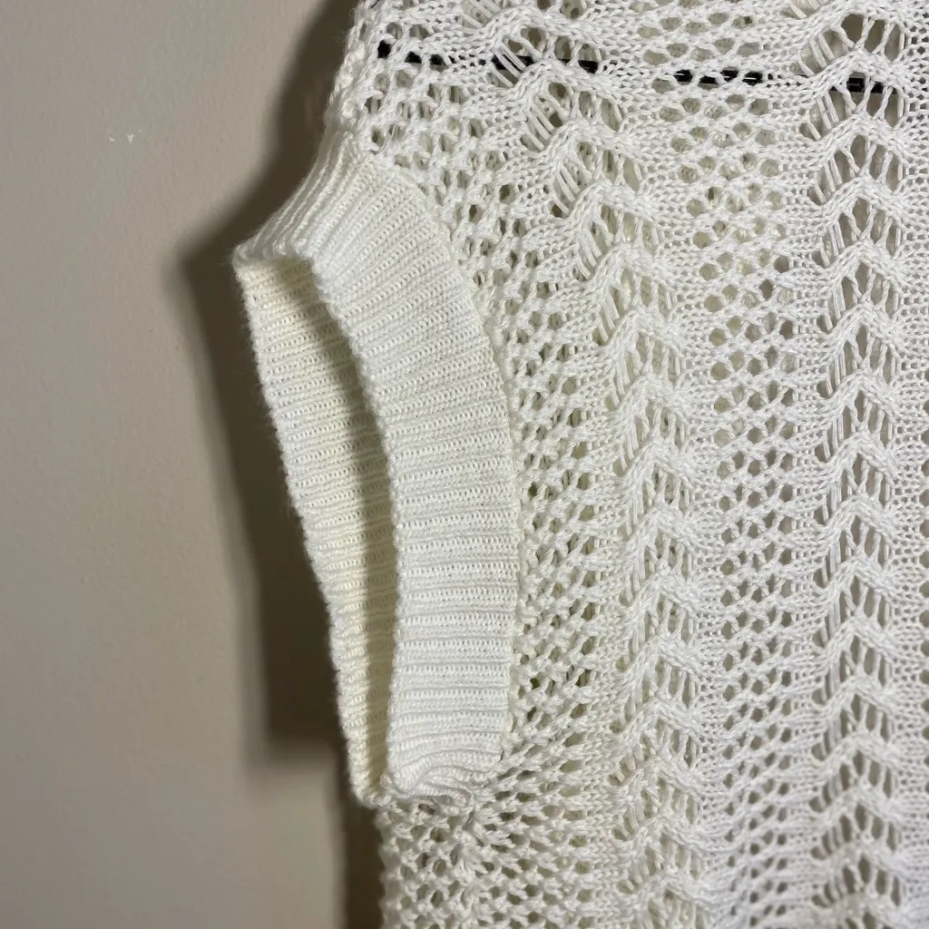 Robbie Bee Women's Cream Open-Knit Shrug Medium EUC - Image 8