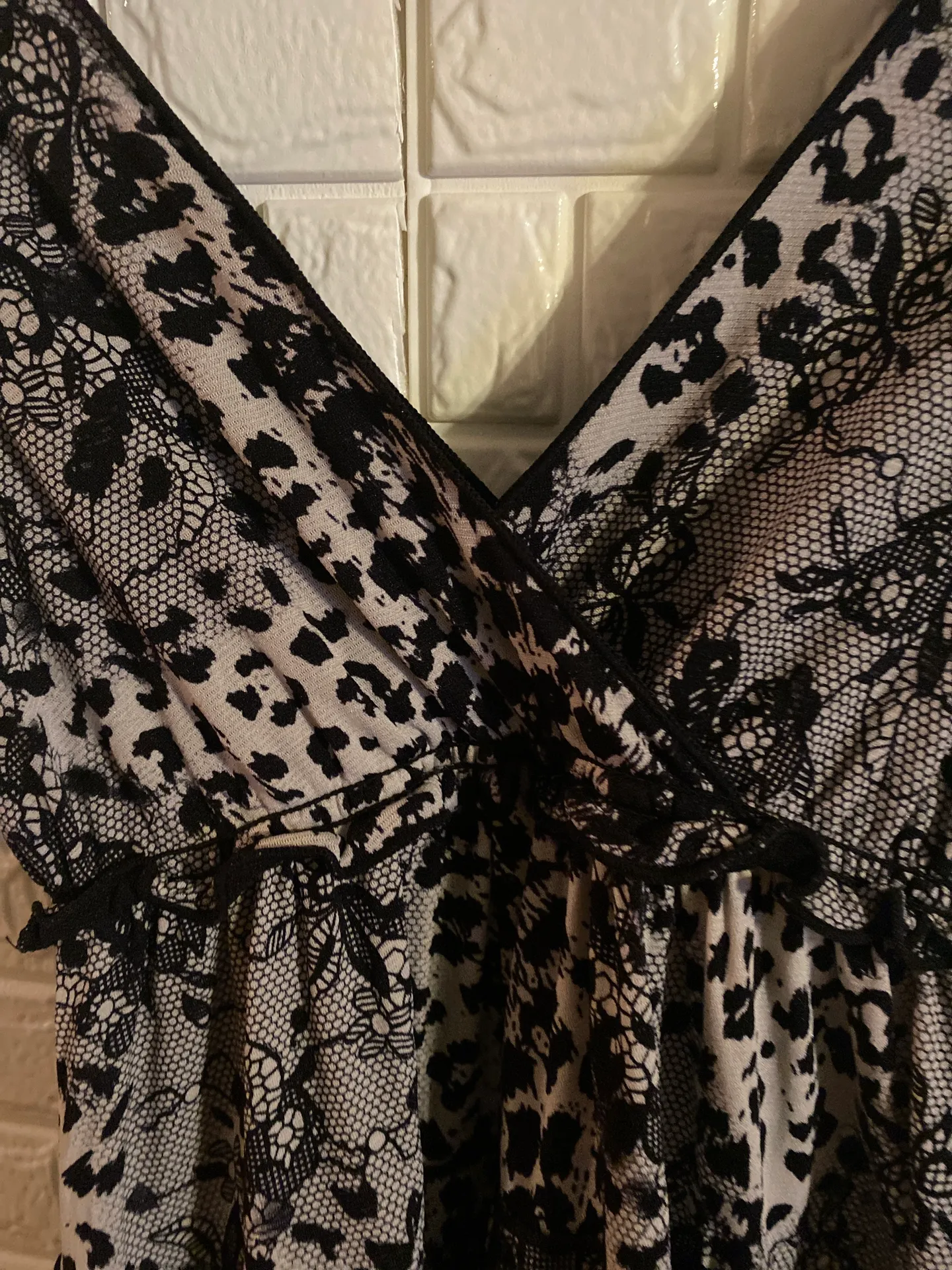 .  Dress Tiered Sleeveless Ruffle Nylon Black White Womens  Size PP - Image 4