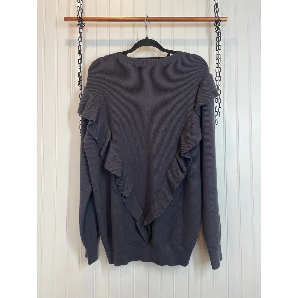 Worthington Gray Ruffled Lacy Pullover Sweater & Mid Rise Pants Bundle Size XL - Image 3