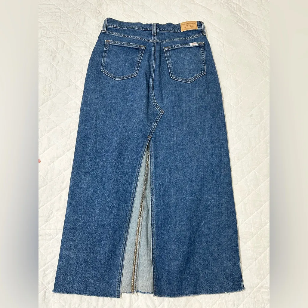 Levi's Blue Denim Skirt - Image 6