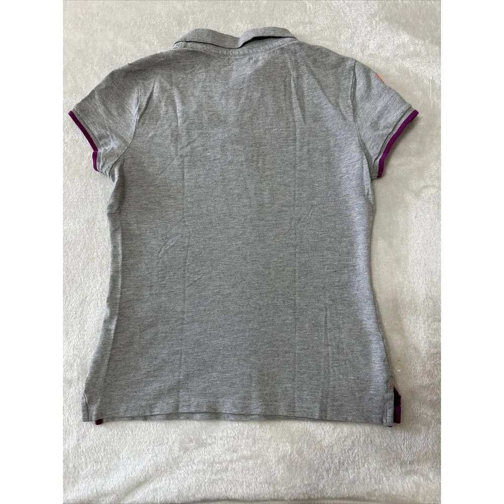 U. S. Polo Assn. women’s gray W/purple Short Sleeve polo shirt size M - Image 5