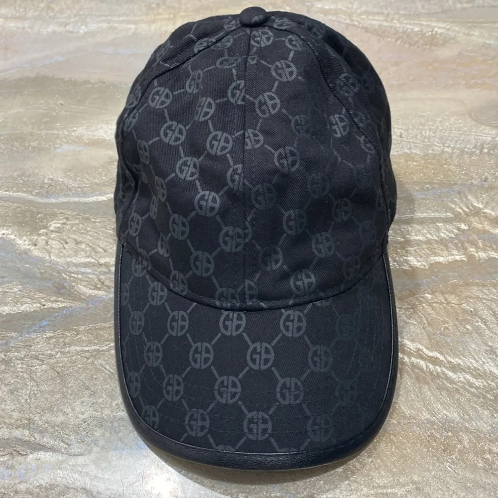 Giani Bernini's logo-inspired baseball cap 100% Cotton Black hat One size - Image 2