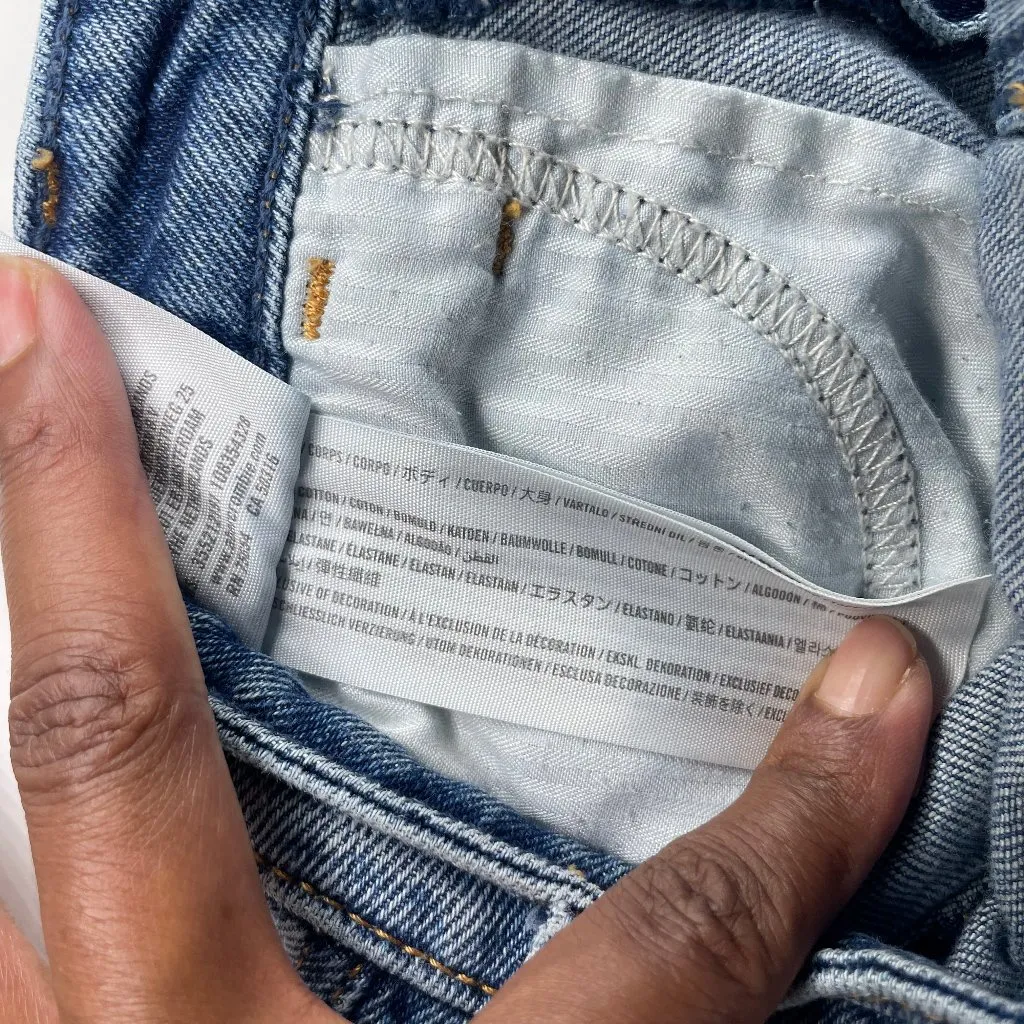 Blue Mid-Rise Crop Boyfriend distressed Denim Jeans Size 0R W24 L24 - Image 10